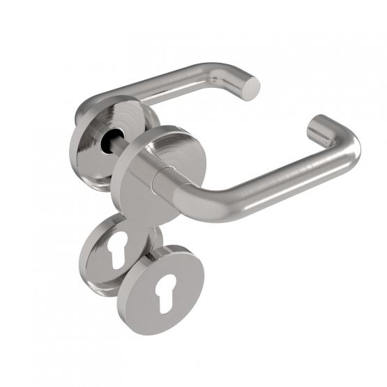 Kľučka so štítkom - pár, AISI 304, K320 - detail 4 - detail 4