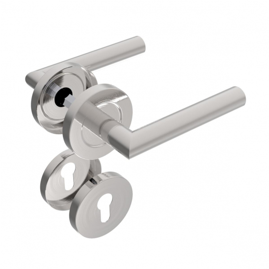 Kľučka so štítkom - pár, AISI 304, K320 - detail 3 - detail 3