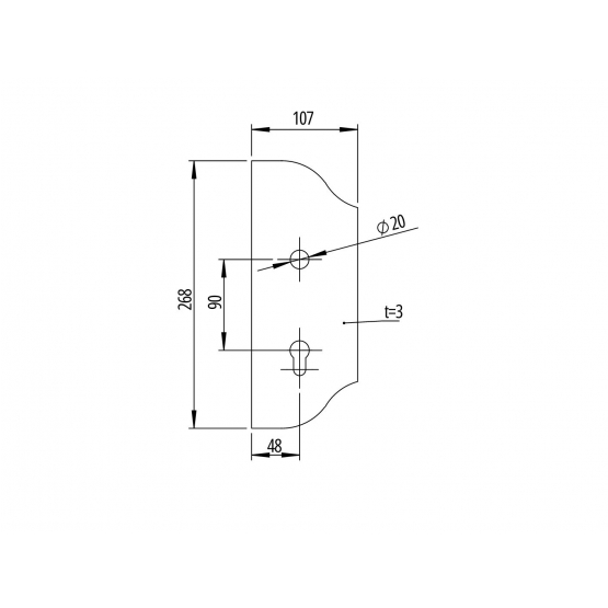 Štítok bránový zdobený - pravý, 268x107, t3, a90, D20mm - detail 2 - detail 2
