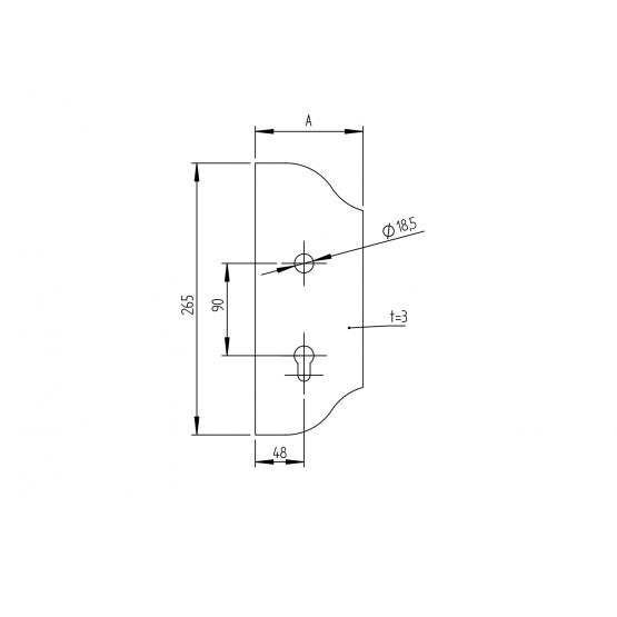 Štitok bránový zdobený 268x106, t3mm - detail 1 - detail 1