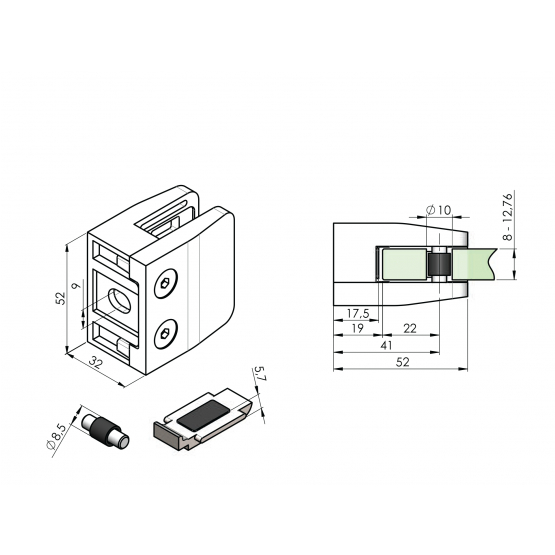 Držiak výplne skla - detail 2 - detail 2