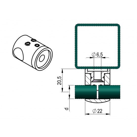 Držiak výplne - spojka - detail 2 - detail 2