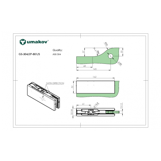 Vrchný pánt AISI 304 - detail 4 - detail 4