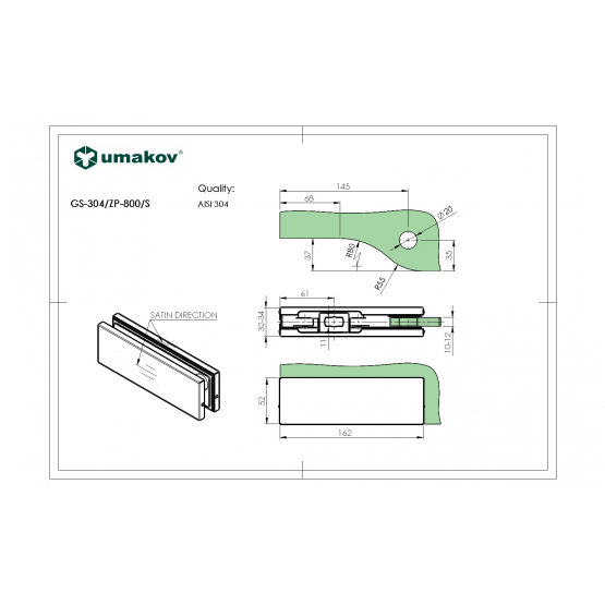 Spodný pánt AISI 304 - detail 2 - detail 2