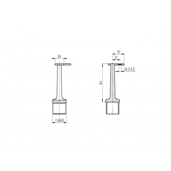 Držiak madla rohový - detail 2 - detail 2