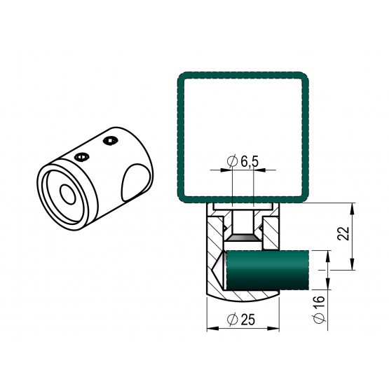 Držiak výplne pravý - detail 2 - detail 2