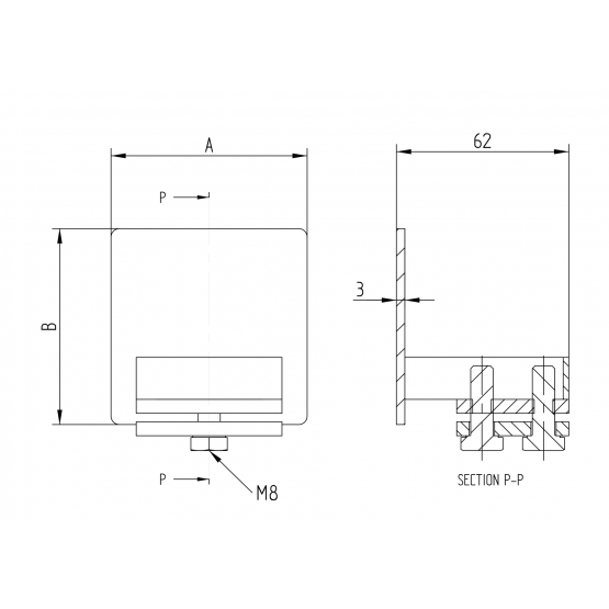 Krytka profilu Zn, profile 70x70mm - detail 2 - detail 2