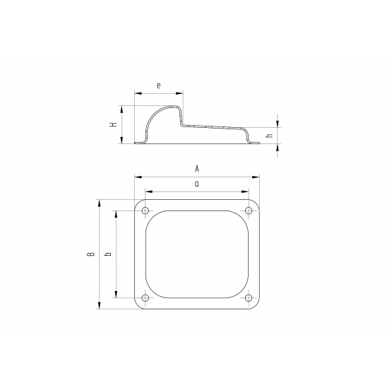 Doraz stredový pevný Zn, 120x100x42mm - detail 2 - detail 2