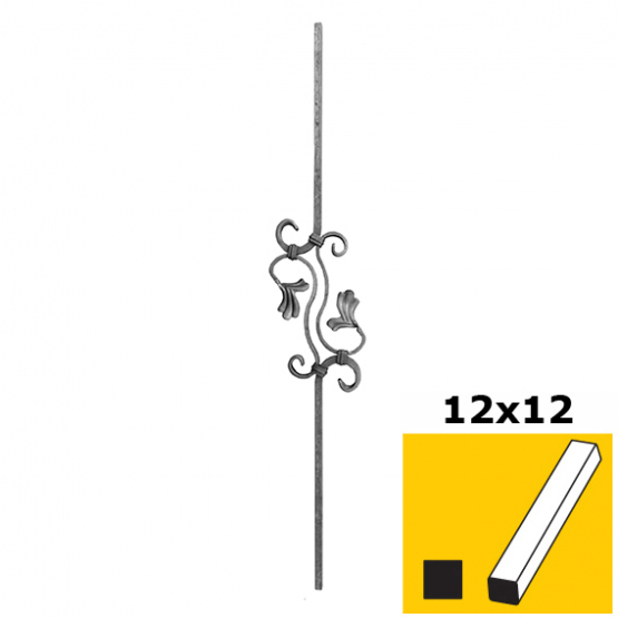 Tyč ozdobná h900, b160mm, 12x12mm