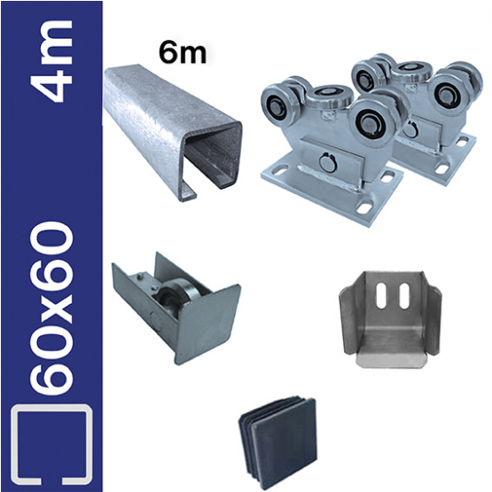 Sada pro posuvnou bránu do 4m, Zn, 60x60mm