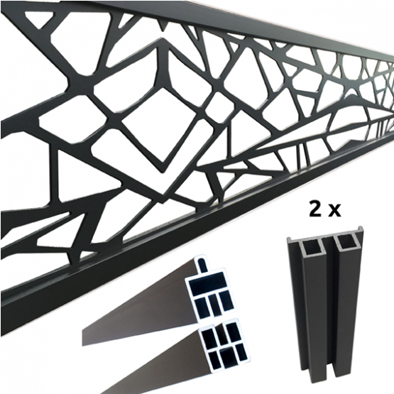 Dekorační panel Net 1830x250mm šedá