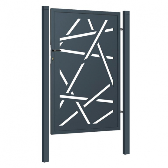 Designová branka HALEN 1kr. 1000x1500mm antracit se sloupky