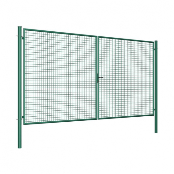 Brána 2kř. Round ZnPVC 4000x2000mm, D75mm, zelená
