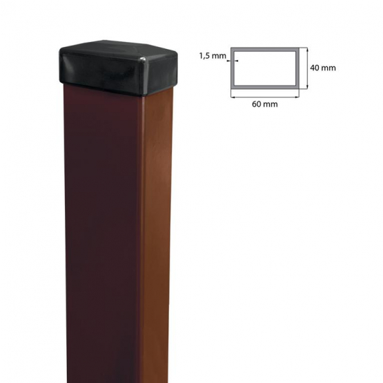 Sloupek 60x40mm ZnPVC 2600mm hnědá