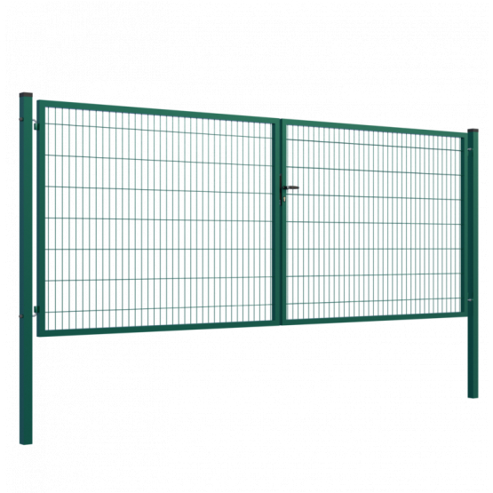 Brána 2kř. Square ZnPVC 4000x1500mm, 80x80mm, zelená