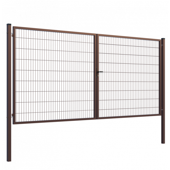 Brána 2kř. Square ZnPVC 4000x1800mm, 80x80mm, hnědá