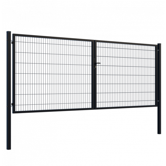 Brána 2kř. Square ZnPVC 4000x1500mm, 80x80mm, černá