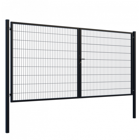 Brána 2kř. Square ZnPVC 4000x1800mm, 80x80mm, černá