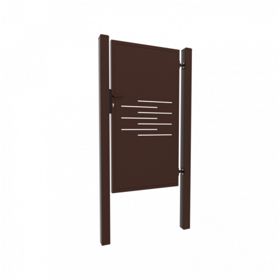 Designová branka LINE 1kř. 1000x1800mm hnědá