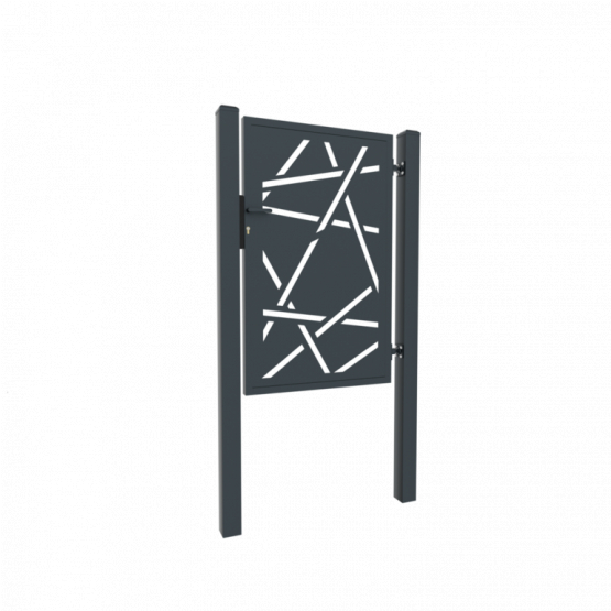 Designová branka HALEN 1kř. 1000x1800mm antracit se sloupky