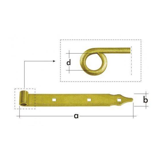 Závěs pásový 300x35x4,0mm, d13mm