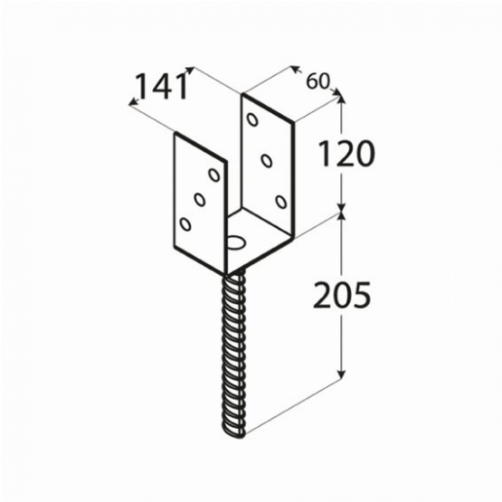 Patka sloupku - typ "U" 141x325x120mm