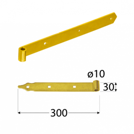 Závěs pásový 300x30x3,0mm, d10mm