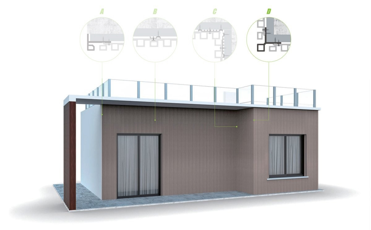 WPC Fasádna rohová lišta Hnedá 81x81x2900mm - detail 1